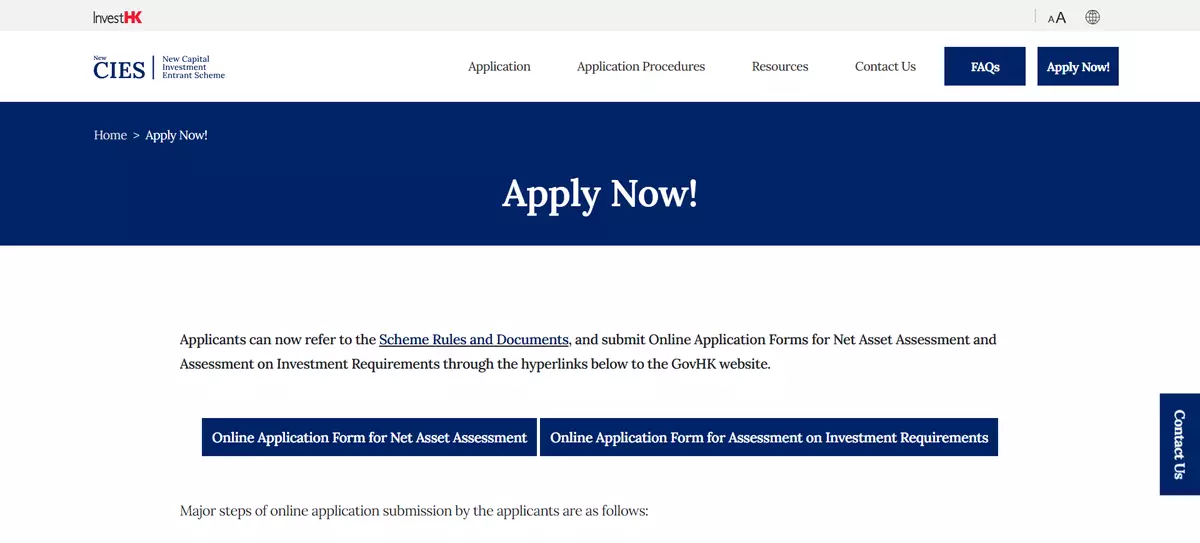 Online Applications Now Open for Hong Kong's New Capital Investment Entrant Scheme