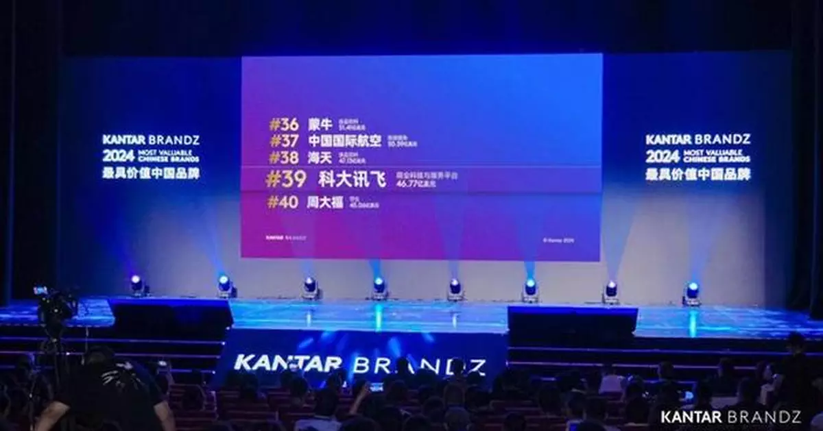 iFLYTEK Rises to the 39th Place in Kantar BrandZ's 100 Most Valuable Chinese Brands 2024, Up Four Spots