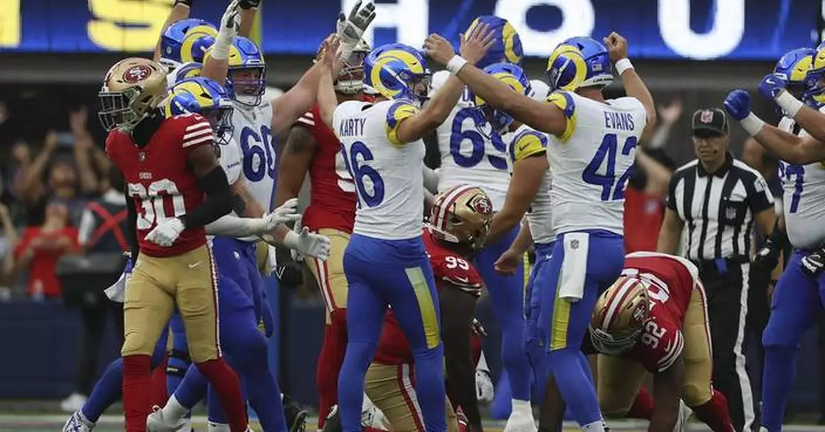 The Rams rally from a double-digit deficit to stun the 49ers 27-24 on a late field goal