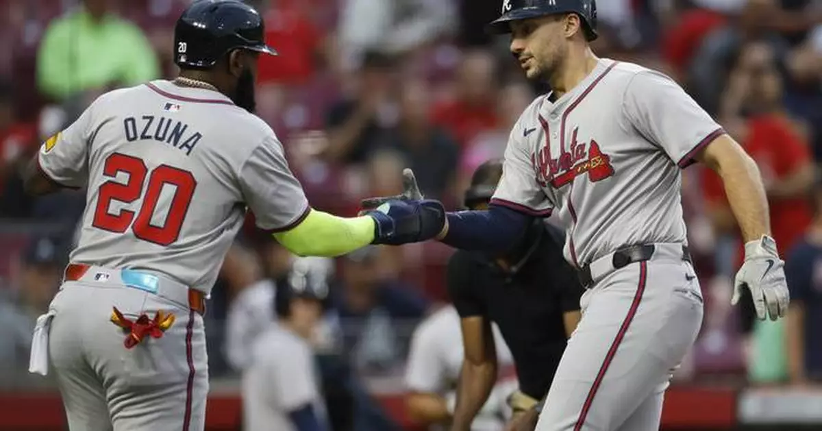 Ozuna homers, Urshela drives in 3 as Braves beat Reds 7-1