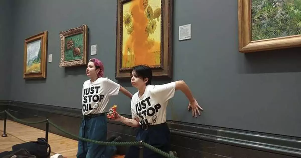 Van Gogh paintings vandalized at a London gallery after 2 activists were sentenced in similar attack