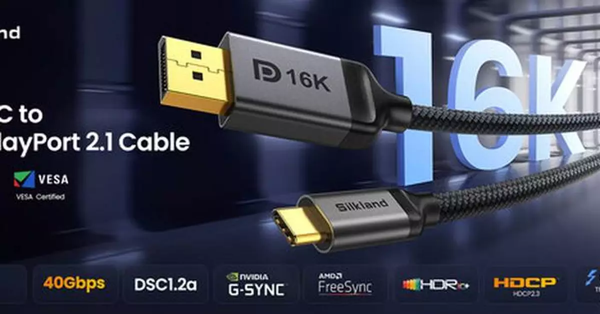 Silkland Launches First 16K VESA-Certified USB C to DisplayPort 2.1 Cable on Amazon