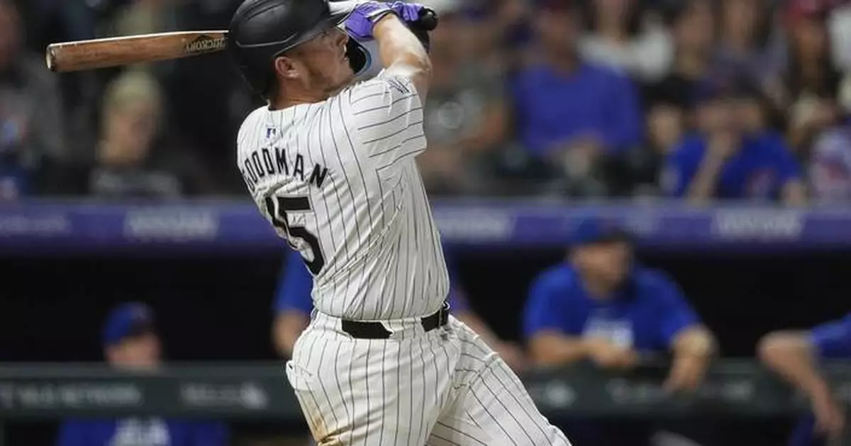 Hunter Goodman homers twice, including late tiebreaking slam, and Rockies beat the Cubs 9-5