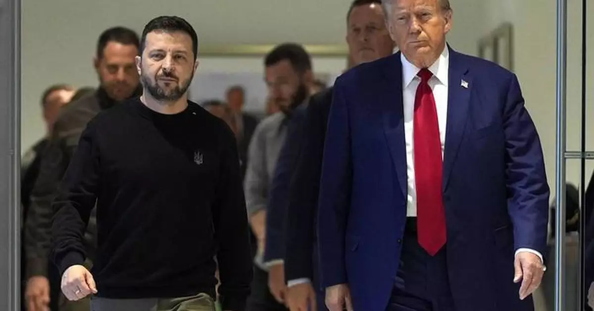 The Latest: Trump meets with Zelenskyy and Harris heads to US-Mexico border