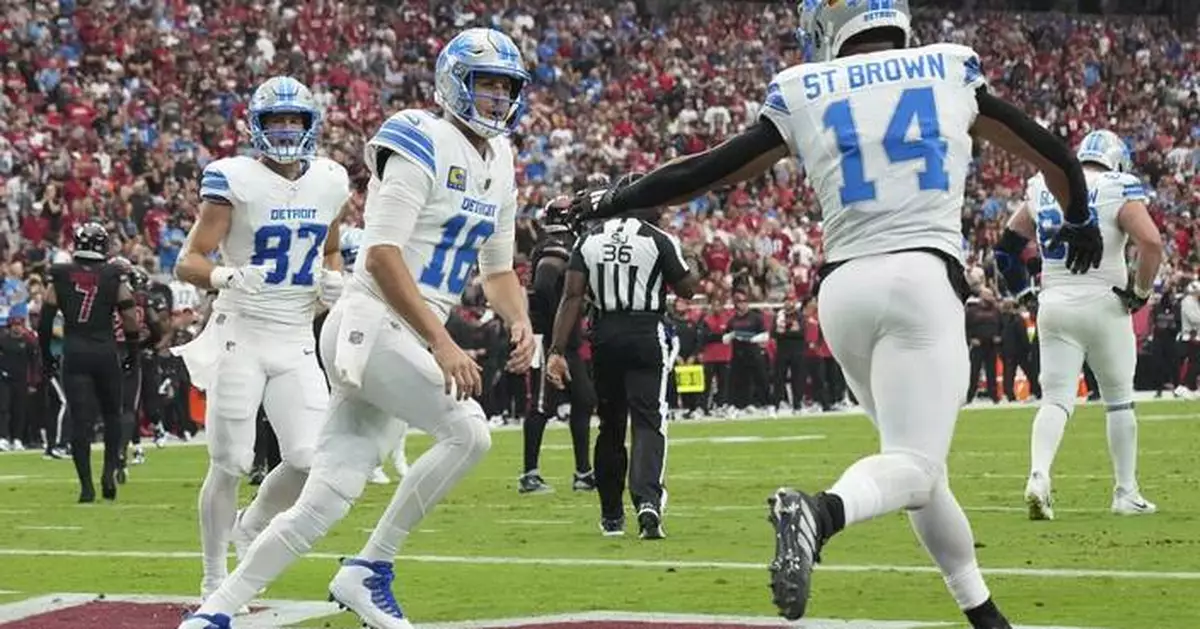 Jared Goff throws 2 TD passes and Lions' defense slows Kyler Murray in 20-13 win over Cardinals