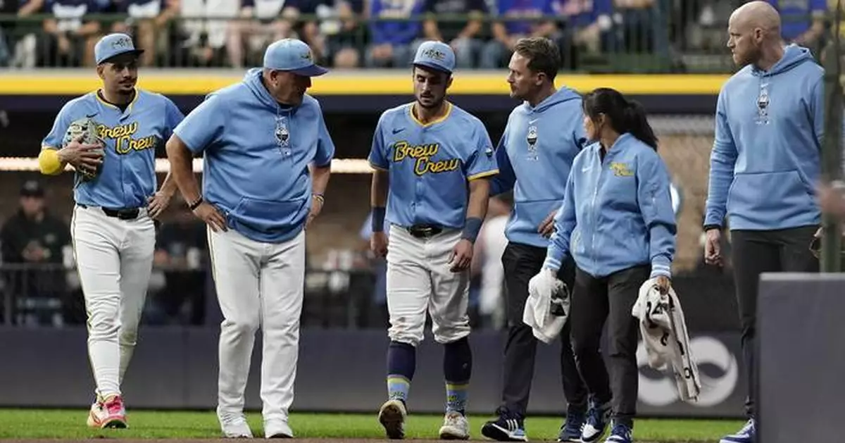 Brewers OF Sal Frelick leaves game after crashing into wall trying to catch foul ball