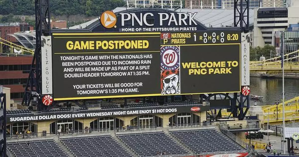 Nationals vs. Pirates postponed by rain, doubleheader set for Saturday