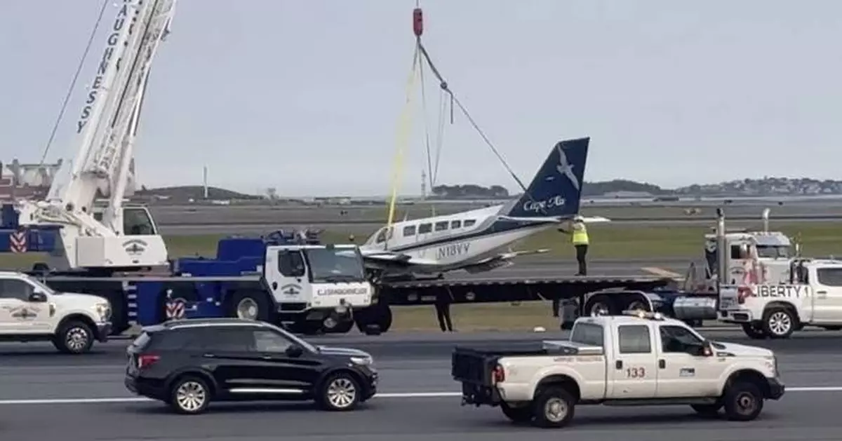 Small plane lands safely at Boston's Logan airport with just one wheel deployed