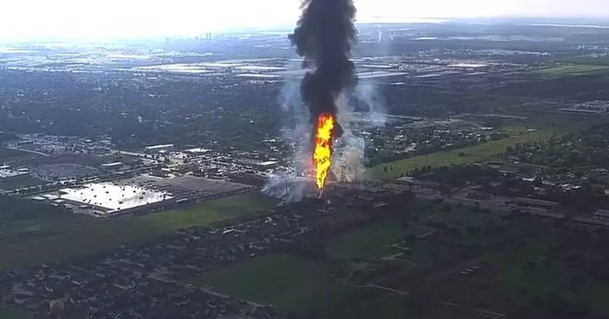 Massive pipeline fire burning near Houston began after a vehicle struck a valve, officials say