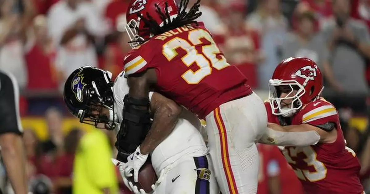 Chiefs hold off Ravens 27-20 when review overturns TD on final play of NFL's season opener