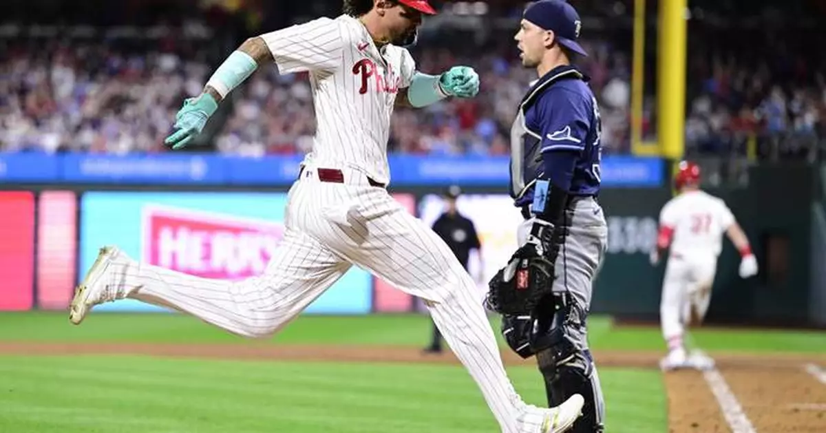 Weston Wilson drives in tiebreaking run with infield single as Phillies beat Rays 3-2 for sweep