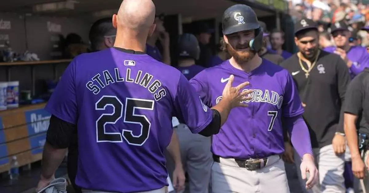 Jacob Stallings' RBI double in the ninth helps Rockies beat Tigers 4-2