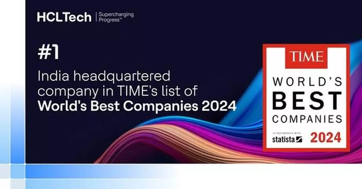 HCLTech ranked #1 India-headquartered company in TIME magazine's World's Best Companies 2024