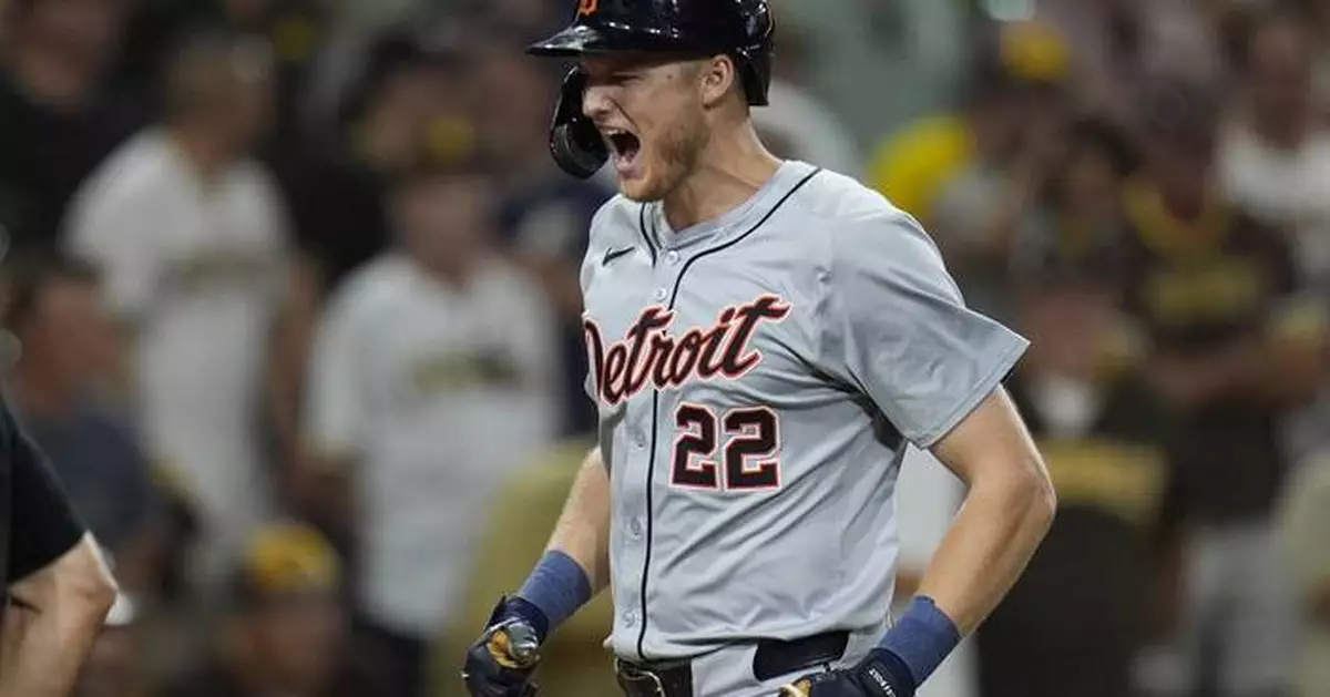 Meadows hits a 2-out grand slam in the 9th inning to lead the Tigers to 4-3 win over the Padres