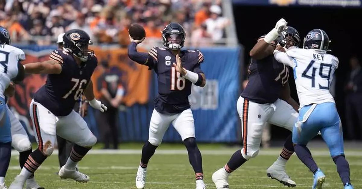 Caleb Williams has a rough debut but gets bailed out by Bears' defense in 24-17 win over Titans