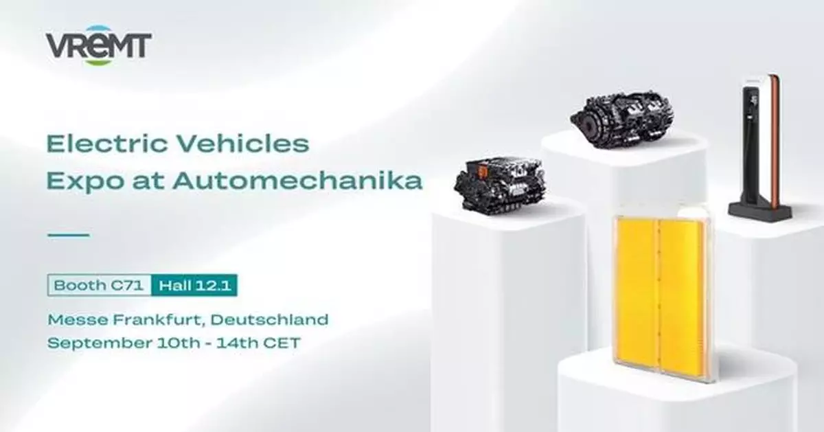 VREMT WILL EXHIBIT ITS INNOVATIVE NEW ENERGY TECHNOLOGY AT THE ELECTRIC VEHICLES EXPO AT AUTOMECHANIKA