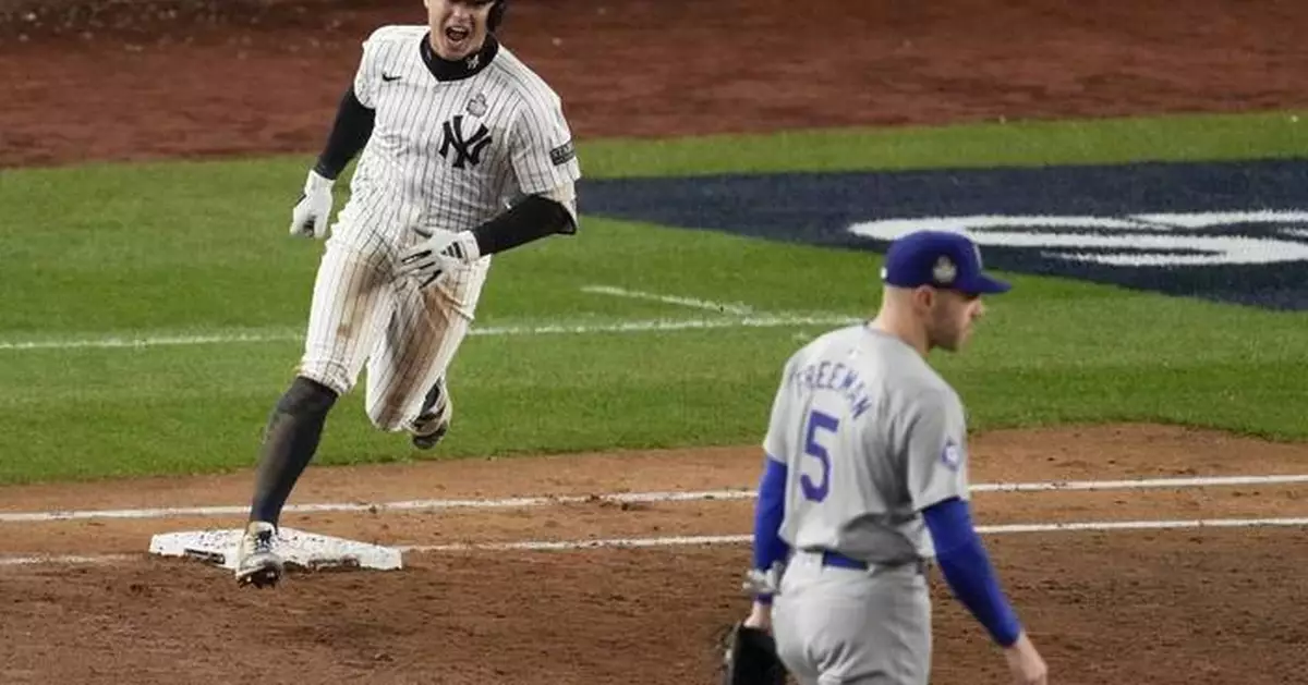 Volpe slam sparks comeback after Freeman homer, Yanks beat Dodgers 11-4 to force World Series Game 5