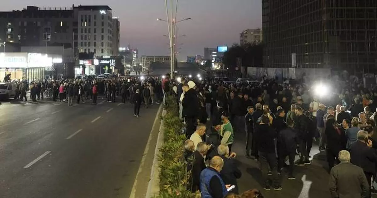 Albania's opposition blocks roads in a protest to demand a caretaker Cabinet