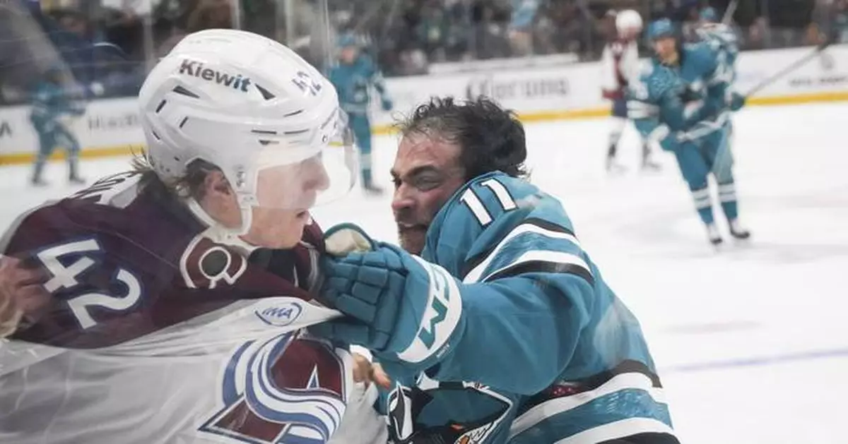 Colton scores twice, Annunen makes 25 saves to help Avalanche beat winless Sharks 4-1