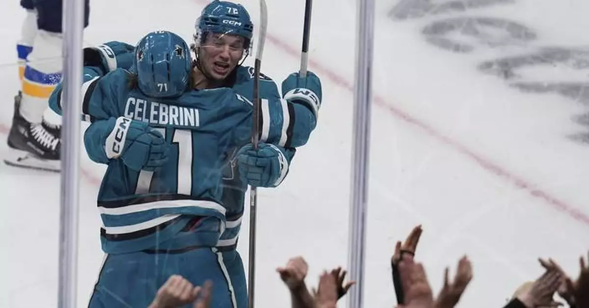 18-year-old Macklin Celebrini scores a goal in his hyped debut for the Sharks