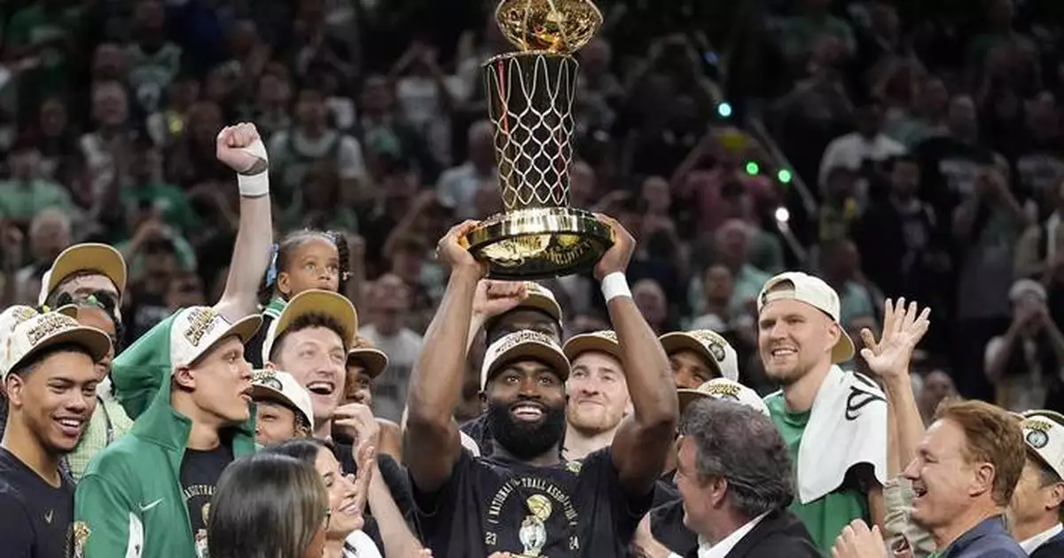 Celtics celebrate 18th NBA title with banner, rings and call from Tatum: "Let's do it again."