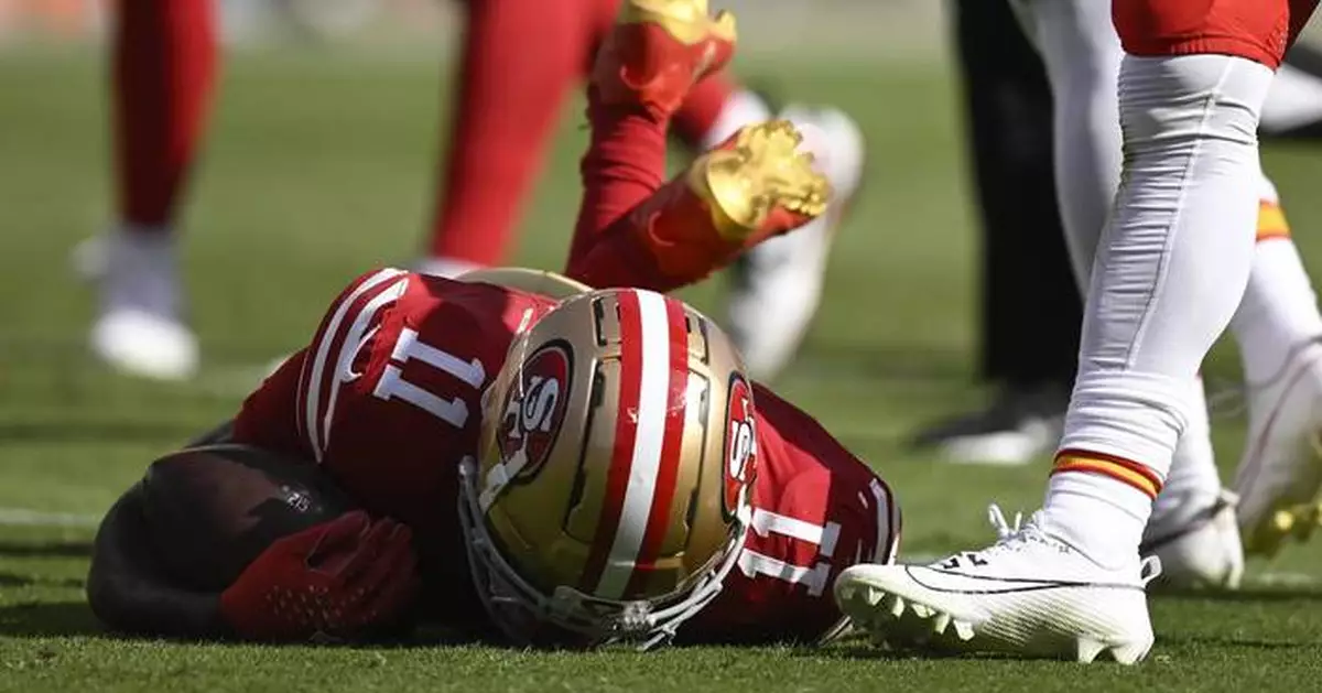 Tests confirm a season-ending knee injury for 49ers receiver Brandon Aiyuk