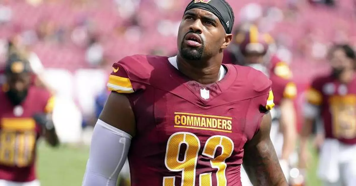 Commanders DT Jonathan Allen expected to miss the rest of the season with a torn pectoral muscle