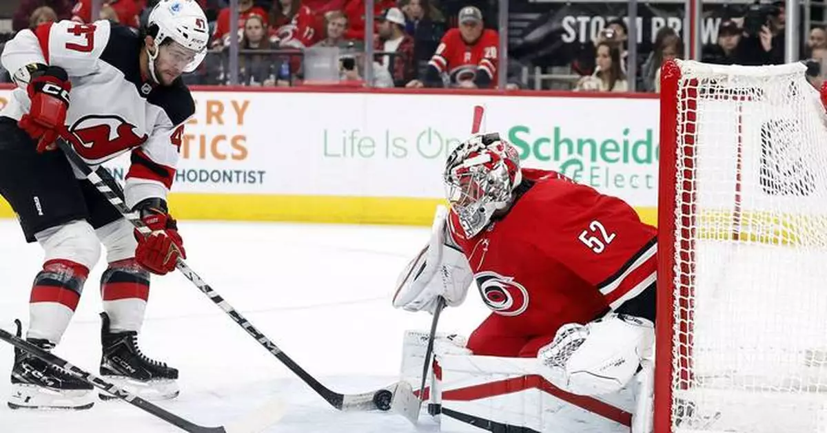 Jackson Blake and Pyotr Kochetkov power the Hurricanes to a 4-2 win over the Devils