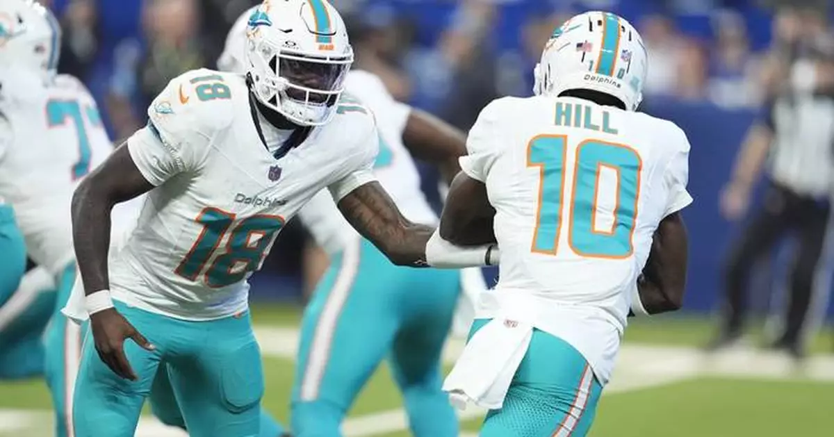 Dolphins looking for ways to get Tyreek Hill, Jaylen Waddle more involved after 16-10 loss to Colts