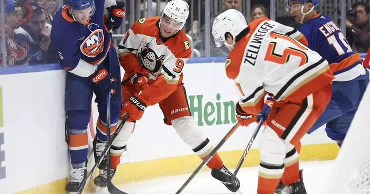 Carlsson, Terry score power-play goals and Dostal stops 41 as Ducks top Islanders 3-1