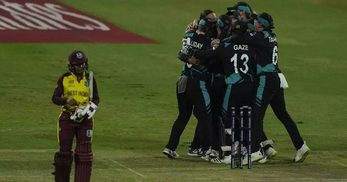 New Zealand holds nerve to beat West Indies by 8 runs and reach Women’s T20 World Cup final