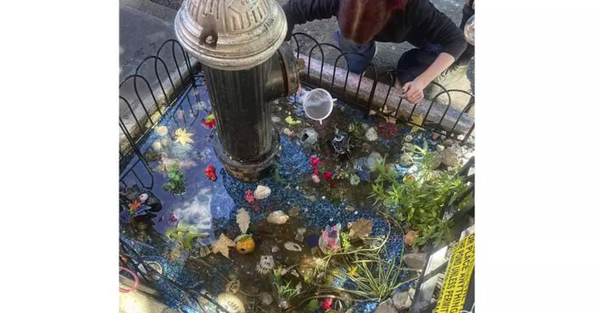 An abrupt goodbye to a guerrilla goldfish aquarium beneath a leaky Brooklyn fire hydrant