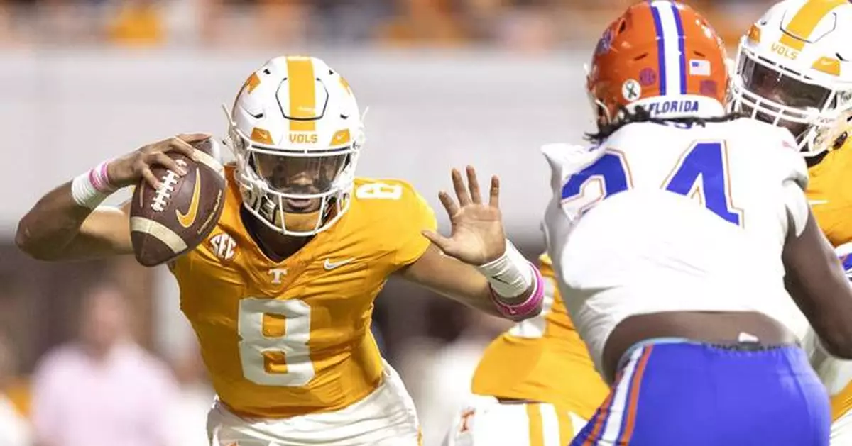 Dylan Sampson has 1-yard TD run in OT to lift No. 8 Tennessee past Florida, 23-17