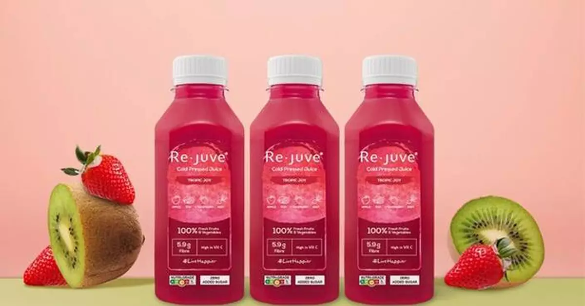 Re.juve Introduces Tropic Joy - Singapore's First Cold Pressed Juice Featuring Premium Kiwis and Strawberries