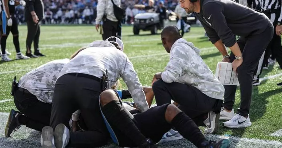 Panthers rookie tight end Ja'Tavion Sanders taken to hospital after landing on his neck