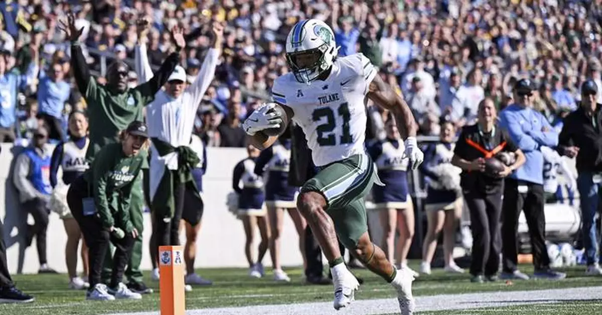 No. 25 Tulane routs Navy 35-0 to clinch a spot in the AAC championship game