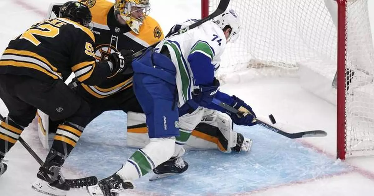 DeBrusk scores in return to Boston as Canucks shut out Bruins 2-0 behind Lankinen