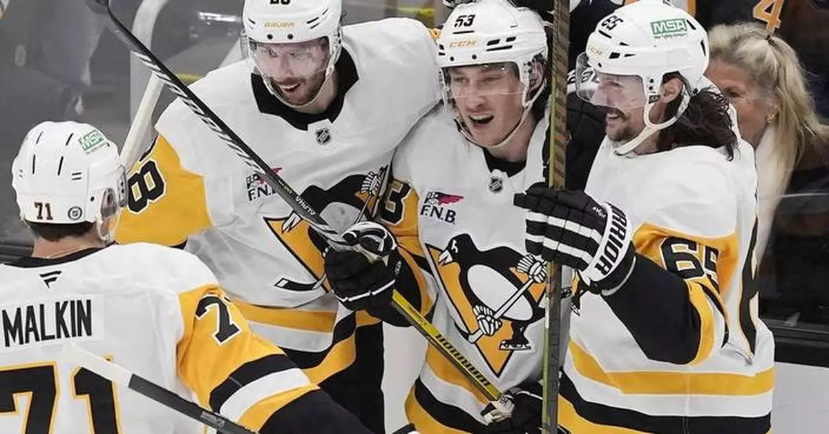 Tomasino scores 3rd period goal to give Penguins 2-1 win over Bruins