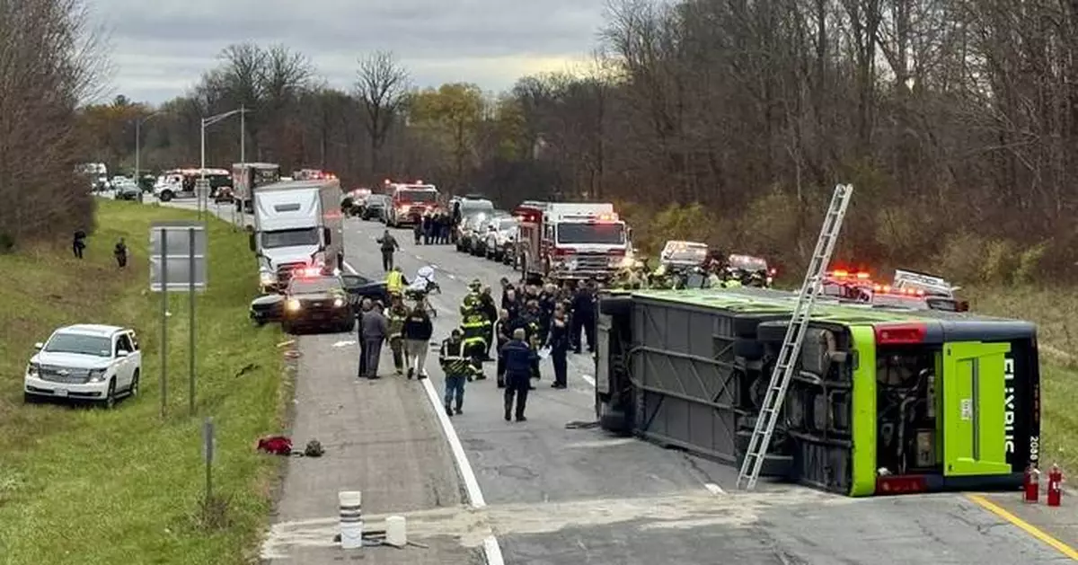 1 person is critically injured as bus overturns on upstate New York highway