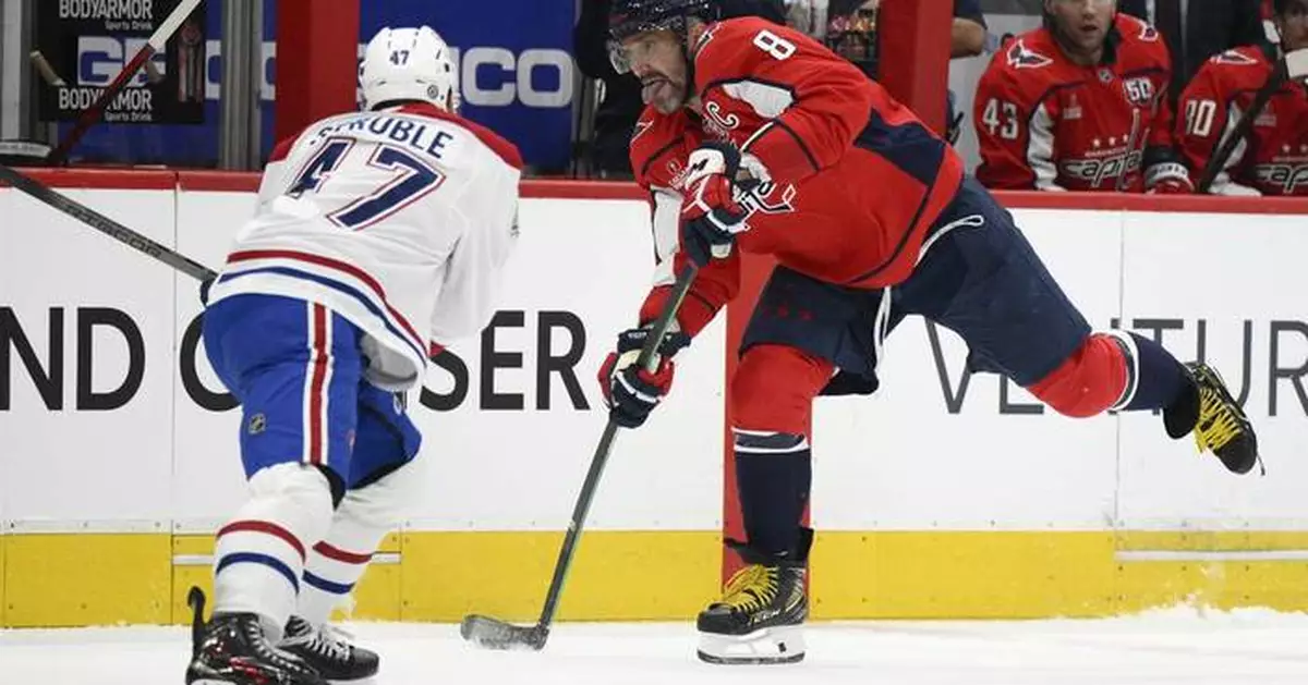 Ovechkin scores his 858th goal and has 2 assists as the Capitals beat the Canadiens 6-3