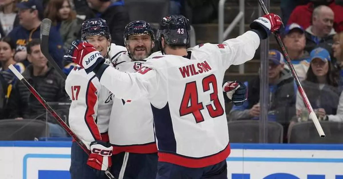 Ovechkin, McMichael each scores twice as Capitals skate to 8-1 victory over the Blues