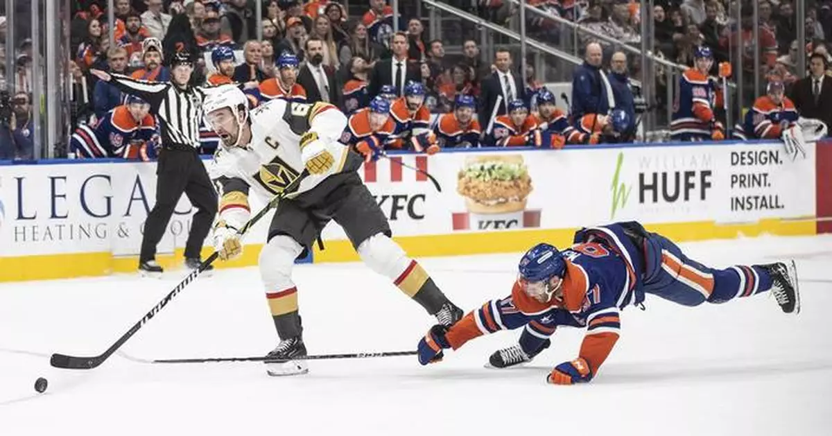 Hanafin scores 2 as Golden Knights rally to beat Oilers 4-2 in McDavid's return