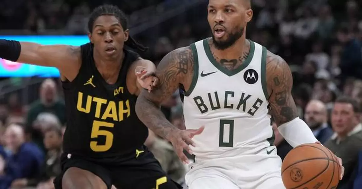 Lillard, Antetokounmpo lead the way as Bucks snap 6-game skid with 123-100 victory over Jazz