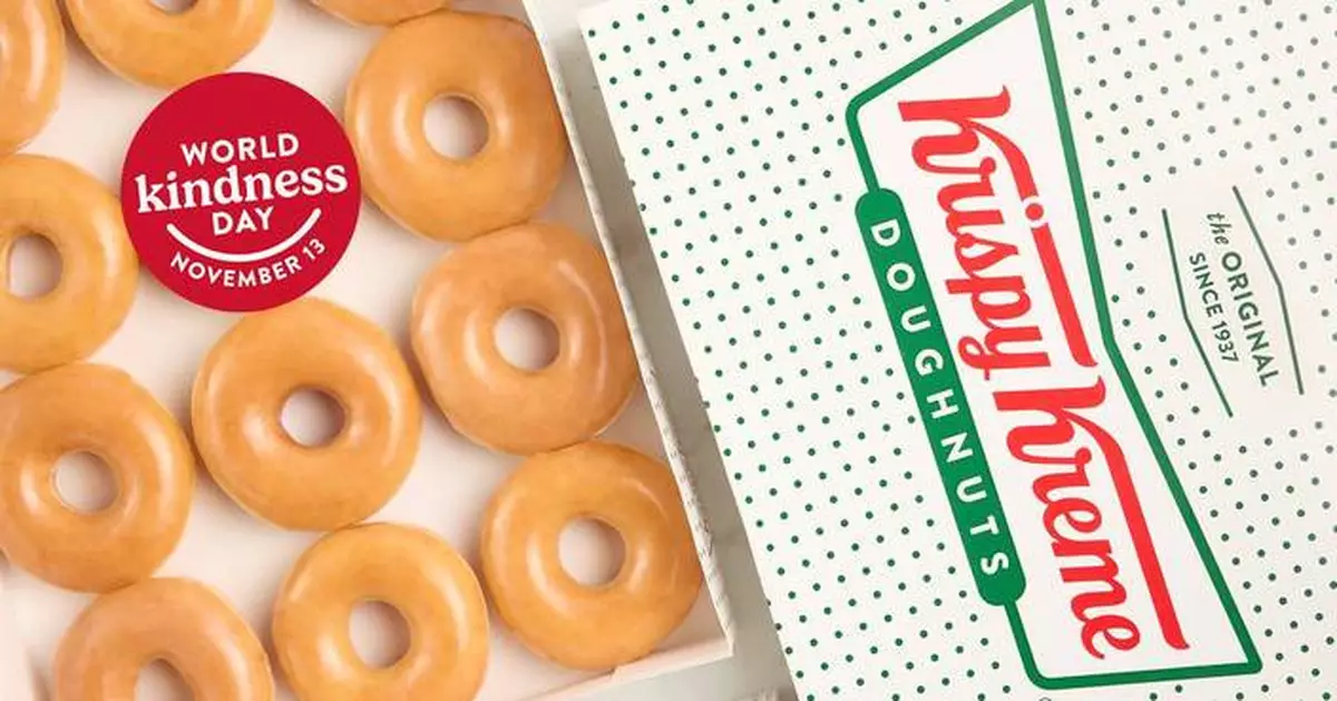 KRISPY KREME® Celebrates World Kindness Day, Nov. 13, by Giving First 500 Guests at Each Shop a FREE Original Glazed® Dozen, No Purchase Necessary