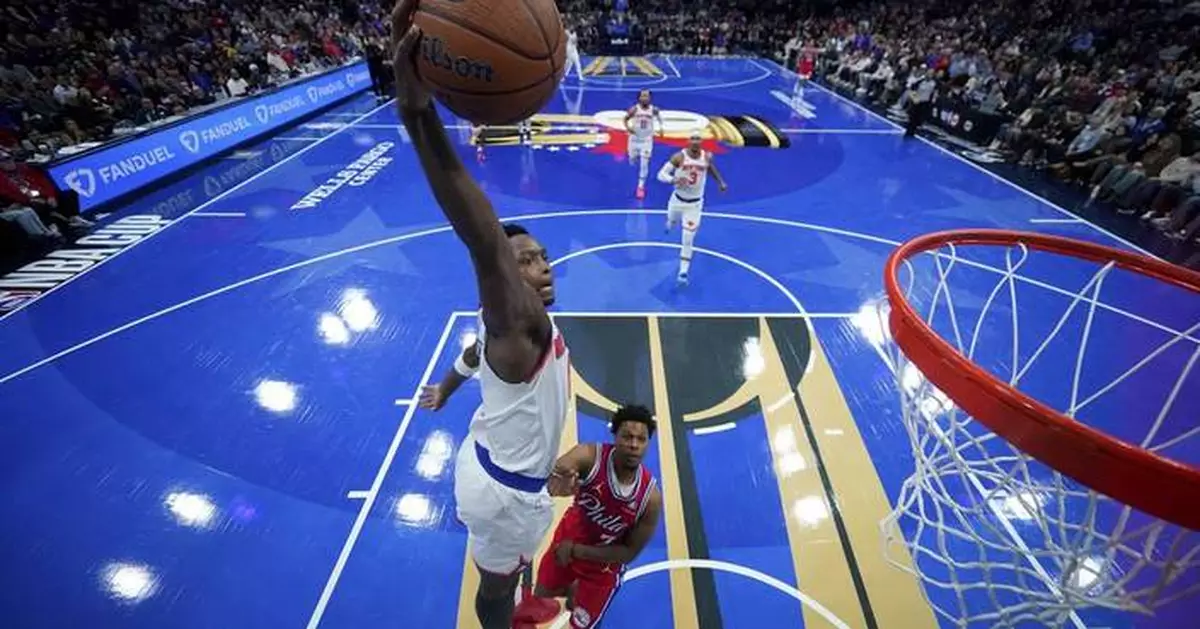 Anunoby leads Knicks past struggling 76ers 111-99 in Embiid's debut