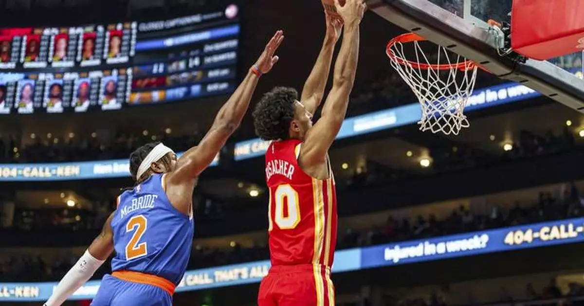 No. 1 pick Zaccharie Risacher scores 33 as Hawks rally late to down Knicks 121-116