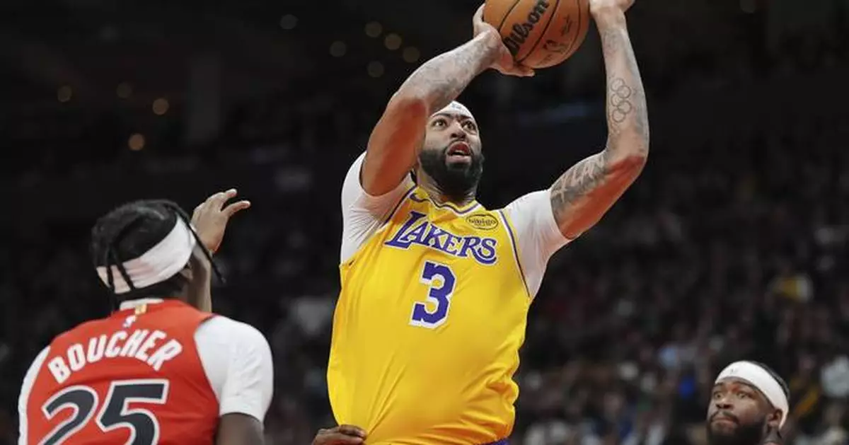 Davis scores season-high 38, Lakers beat Raptors 131-125 for first road win of the season