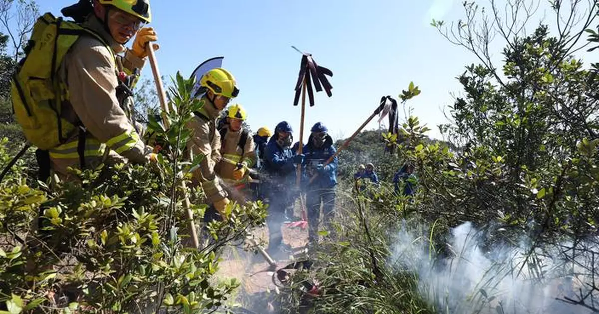 Emergency Services Conduct Joint Fire and Mountain Rescue Exercise in Hong Kong's New Territories