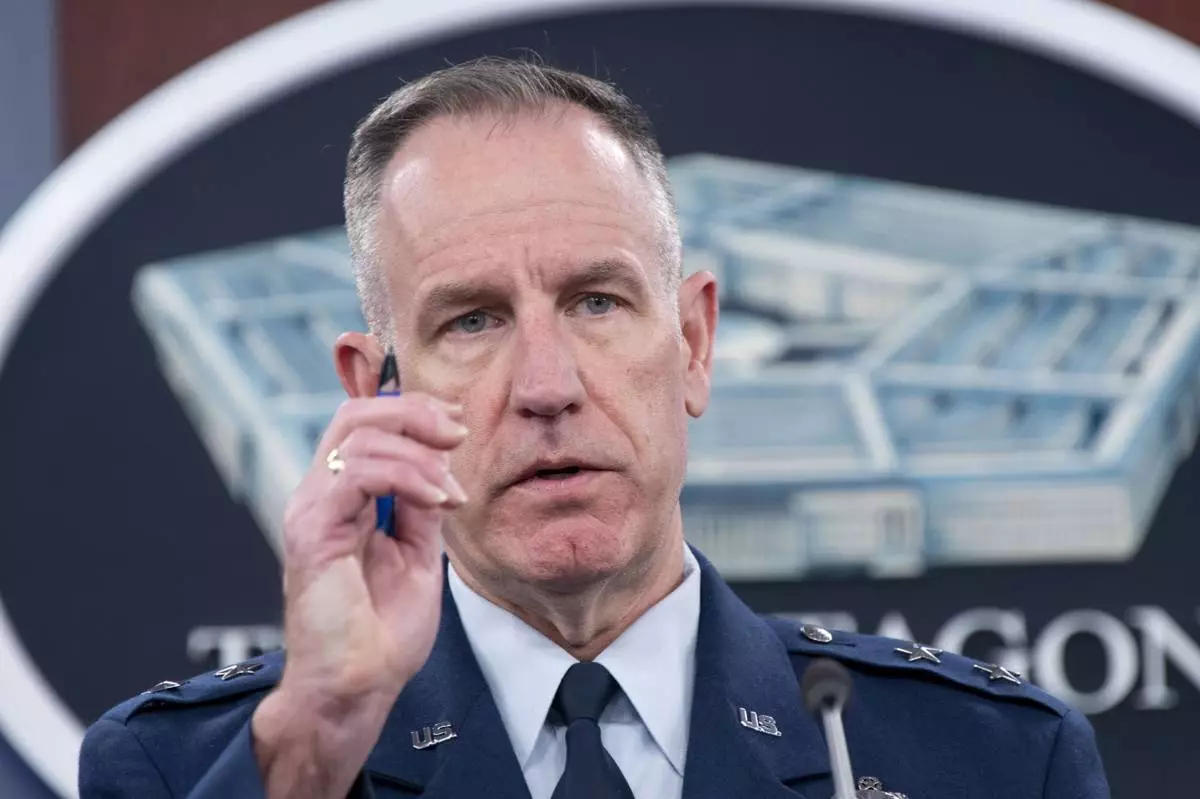 Pentagon Press Secretary Maj. Gen. Pat Ryder speaks during a press briefing at the Pentagon on Tuesday, Oct. 29, 2024 in Washington. (AP Photo/Kevin Wolf)