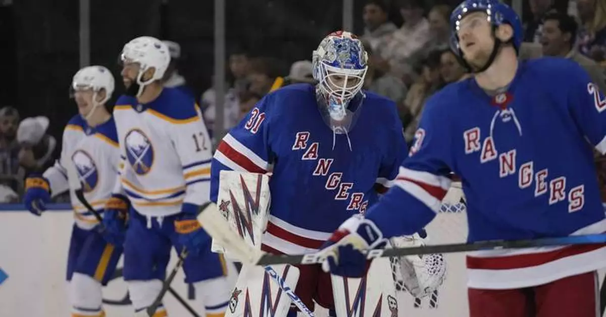 Rangers goalie Igor Shesterkin pulled in second period after allowing five goals against Sabres